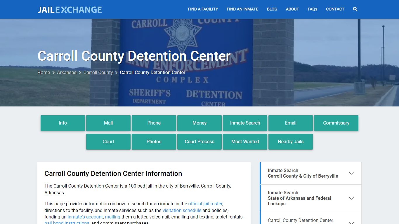 Carroll County Detention Center, AR Inmate Search, Information